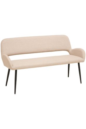 MID.YOU Mid.you Sitzbank, Beige, Holz, Metall, Textil, Pappel, Sperrholz, 150x83x63 cm, Esszimmer, B&auml;nke, Sitzb&auml;nke