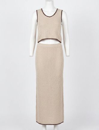 Z Supply Yessenia Whipstitch Skirt In Beige