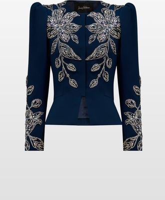 Jenny Packham Dalila Jacket in Blackthorne Blue at Nordstrom, Size 16 Uk
