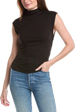 T Tahari Mock Neck Ruched Top