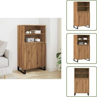 vidaXL Credenza industriale - vidaXL Credenza Rovere Artigianale 60x36x110 cm in Legno Multistrato - Credenza con ante