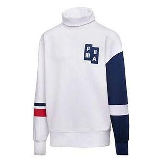 Puma x ADER Crossover Turtleneck Contrasting Colors Pullover Couple Style White 576958-02