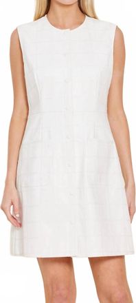 Dolce Cabo Vegan Plaid Stitch Mini Dress In White