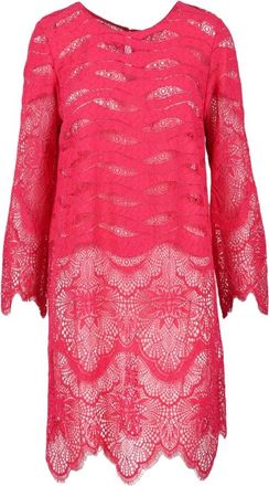 Twinset Damesjurk in Polyester Katoenmix - Dames - Korte kleedjes - Roze - S - Katoen - Kleedjes