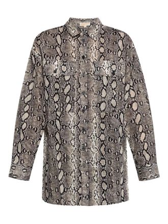 Michael Kors Long Sleeve Oversized Snake Shirt
