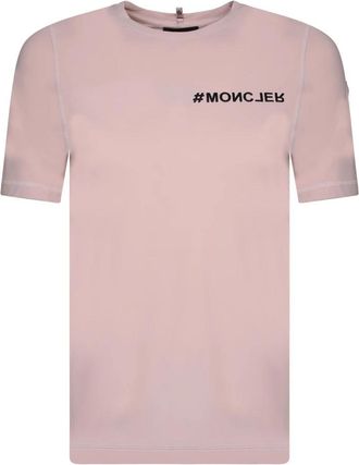 Moncler Logo Technical T-shirt - Dames - T-shirts - Roze - XS - Tops