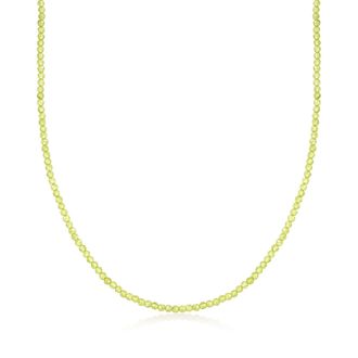 Ross-Simons Peridot Bead Necklace With 18kt Gold Over Sterling