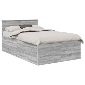 vidaXL Estructura De Cama Con Cabecera Gris Sonoma 120 X 190 Cm Vidaxl