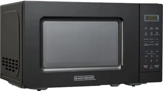 Black+Decker 0.7 Cu Ft LED Digital Microwave Oven in Black with Child Safety Lock