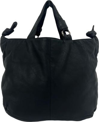 Loewe Black Leather Handbag Shoulder Bag Tote Bag (Pre-Owned)