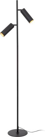 Lucide L&aacute;mpara de suelo de aluminio 2xGU10, negro