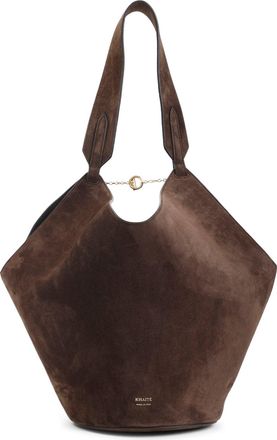 Khaite Dark Brown Lotus Small Calf Skin Tote Bag-Donna