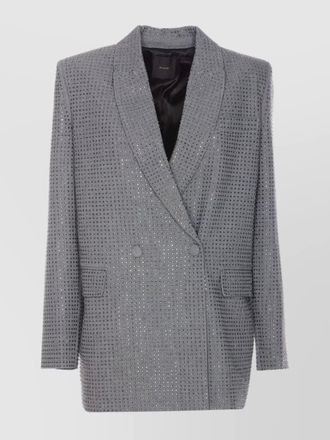Pinko crystal embellished double-breasted v-neck jacket