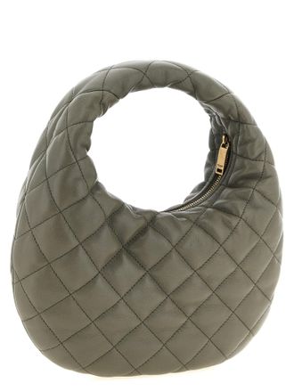 Saint Laurent Womens Icarino Shoulder Bag Gray Lamb Leather