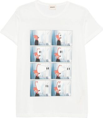 Khaite Maeve Cartoon-Print T-Shirt - Womens - Polyamide/Cotton