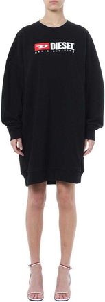 Diesel Denim-collectie voor dames: Sweatshirtjurk tot op de knie (Zwart)