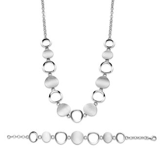 Orphelia WoMens 925 Sterling Silver Set: Chain + Bracelet - SET-025 - One Size