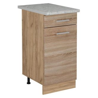 Vicco Mueble Bajo De Cocina R-line, Sonoma, 40 Cm Et M&aacute;rmol