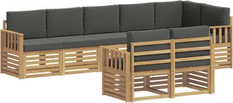 vidaXL Conjunto De Sof&aacute;s De Exterior 8 Uds. Blanco Y Antracita Vidaxl