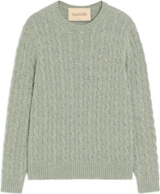 Valentino Garavani T-shirts and Polos - male - Valentino Garavani - Round-neck Knitwear - Green - M - Knitwear