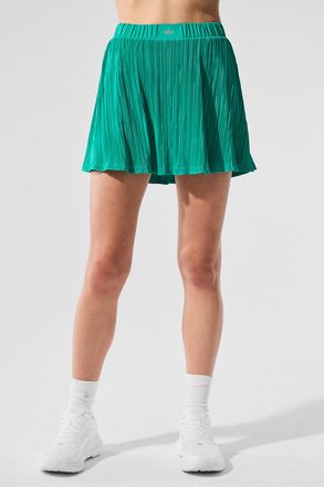 Alo | Micro Plisse Tennis Skirt in Spruce Green, Size: Medium