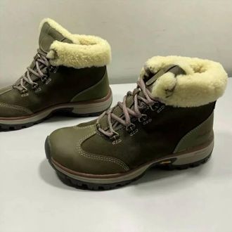 Eddie Bauer Womens Rainier Waterproof Ankle Leather Mid Boots In Green