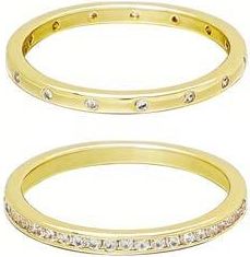 Adornia Set of 2 Cubic Zirconia Eternity Bands in Gold at Nordstrom Rack, Size 7
