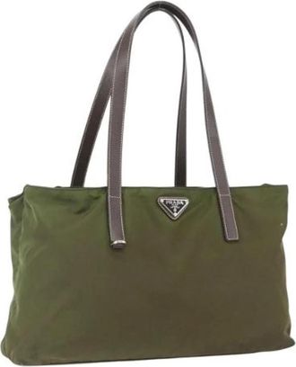 Prada Pre-owned Vintage Nylon Tote Bag - Dames - Vintage Shopper - Groen - ONE Size - Nylon - Vintage