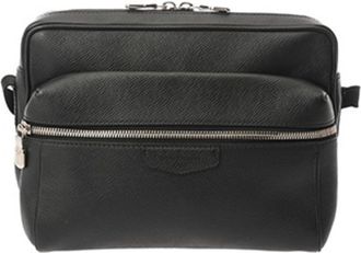 Louis Vuitton Noir Leather Shoulder Bag (Pre-Owned)