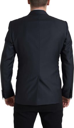 Dolce & Gabbana Mens Blue 2 Piece Single Breasted Martini Suit Virgin Wool