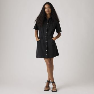 Levi's Short Sleeve Logan Western Dress - Womens - XS - Black