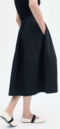 Co Full Skirt in Cotton Poplin in Black at Nordstrom, Size Xx-Small