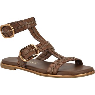 Guess Lylnet Ankle Strap Sandal in Dark Brown at Nordstrom, Size 6.5