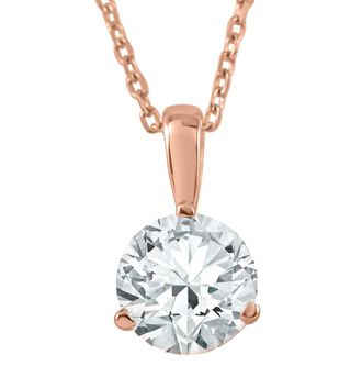 Pompeii3 3/4 ct Solitaire Lab Grown Diamond Pendant available in 14K and Platinum
