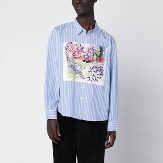 Brain Dead Light blue striped shirt with painted patch