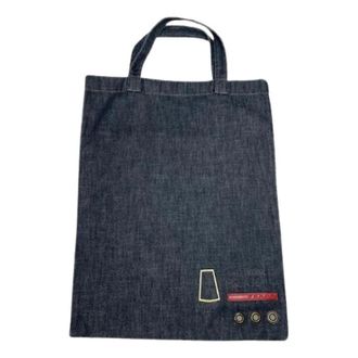 Prada Pre-owned Tote Bags, female, Blue, Size: ONE SIZE Pre-owned Denim Tote Bag