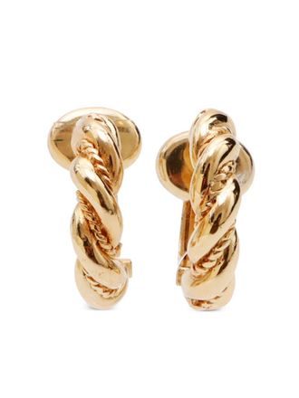 Dior twist hoop clip-on earrings - women - Gold Plated - One Size