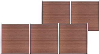 vidaXL Valla De Jard&iacute;n De Wpc Marr&oacute;n 872x186 Cm Vidaxl