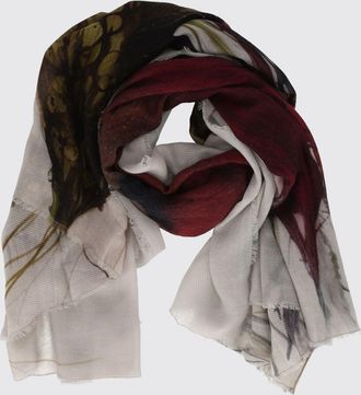 Faliero Sarti Sciarpa in lana e cashmere con fantasia floreale e bordi sfrangiati
