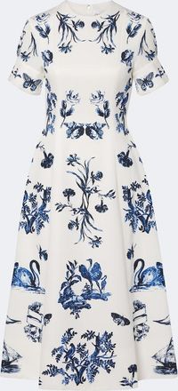 Erdem Floral cotton-blend faille midi dress