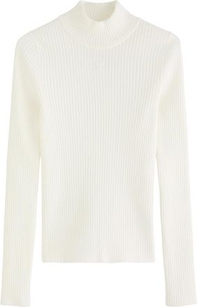 Courrèges Reedition Logo Ribbed-knit Jumper - White - XS (UK6 / XS)