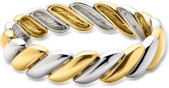 Ross-Simons Silver and 14kt Gold-Plated Twisted Stretch Bracelet