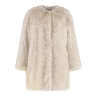 Max Mara Single-Breasted Coats, female, Beige, Size: L Eros Coat