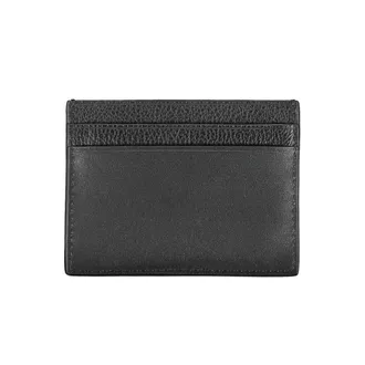 Calvin Klein Two-Compartment Leather Card Case - Black