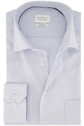 Eterna Comfort Fit overhemd lichtblauw geprint
