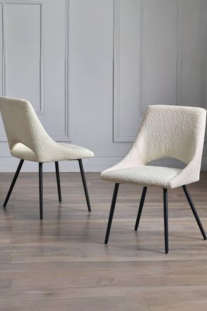 Julian Bowen Iris Upholstered Dining Chair (Set of 2) in Ivory
