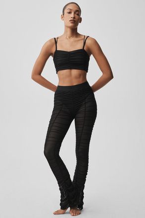 Alo | Airlift Mesh High-Waist Cherish Legging in Black, Size: Medium