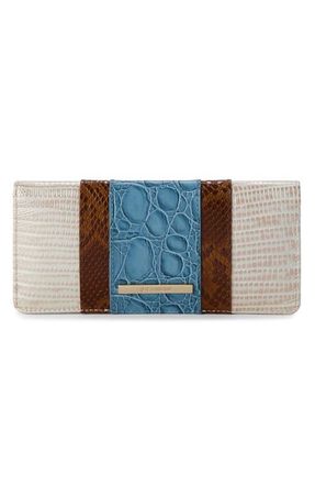 Brahmin Ady Croc Embossed Continental Wallet in Blue at Nordstrom
