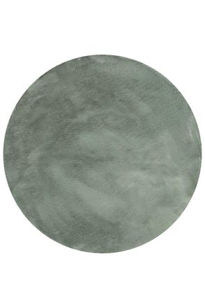 Esprit Alfombra redonda de imitaci&oacute;n a piel verde salvia 150 rd