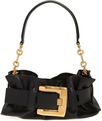 Balmain Mini Anthem Leather Shoulder Bag in Black at Nordstrom